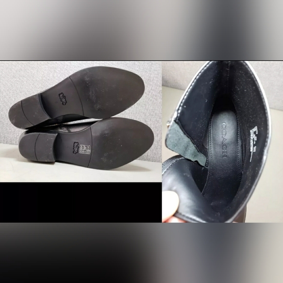 COACH Designer Dany Black Signature Monogram Boots Bootie Size 8B - Picture 5 of 6